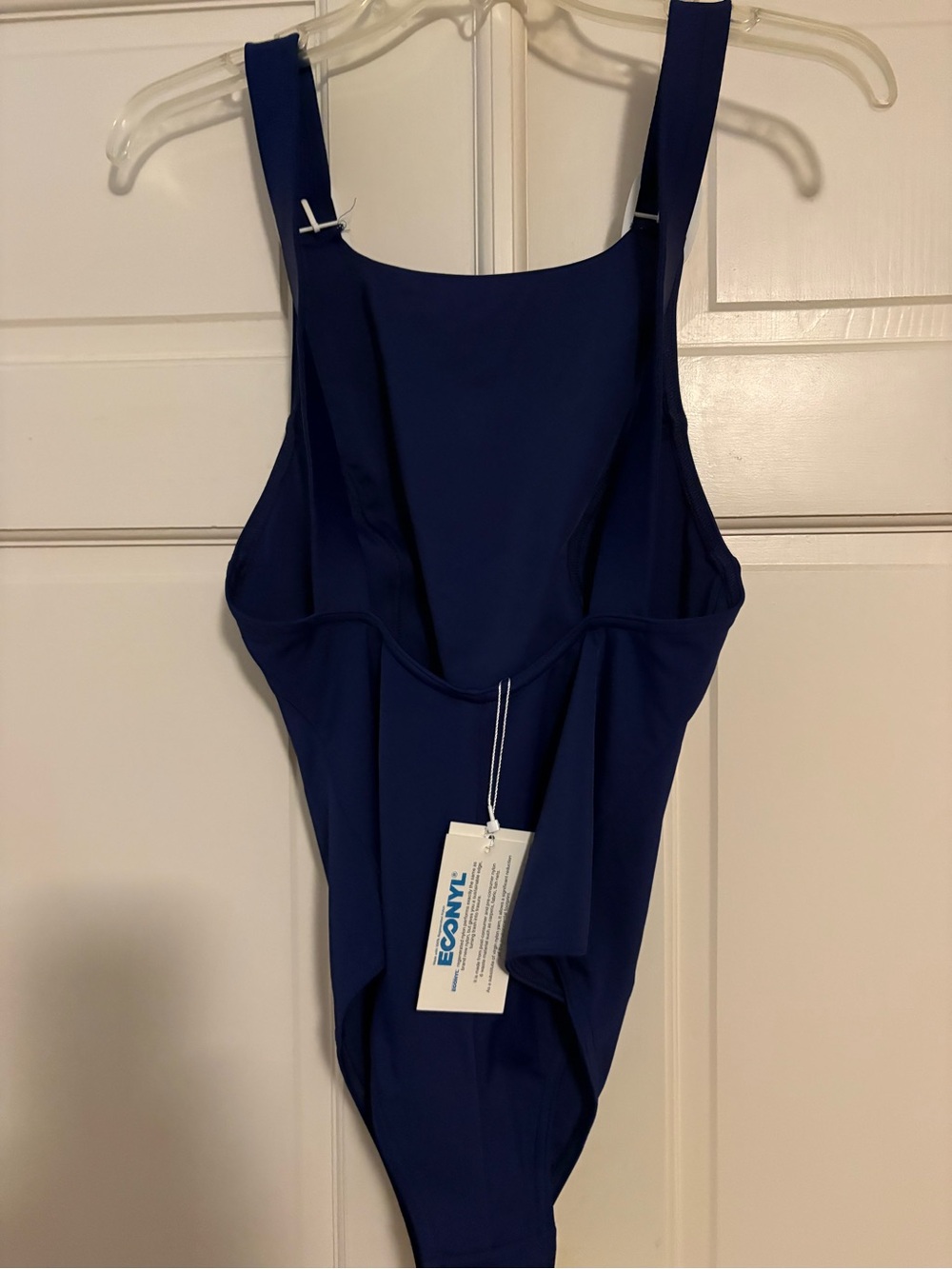 Women’s Solid Navy One-Piece Swim Suit with Supportive Straps